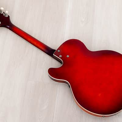 1965 Silvertone 1454 Vintage Hollowbody Electric Guitar, Harmony USA w/ DeArmond Gold Foils, Case image 14