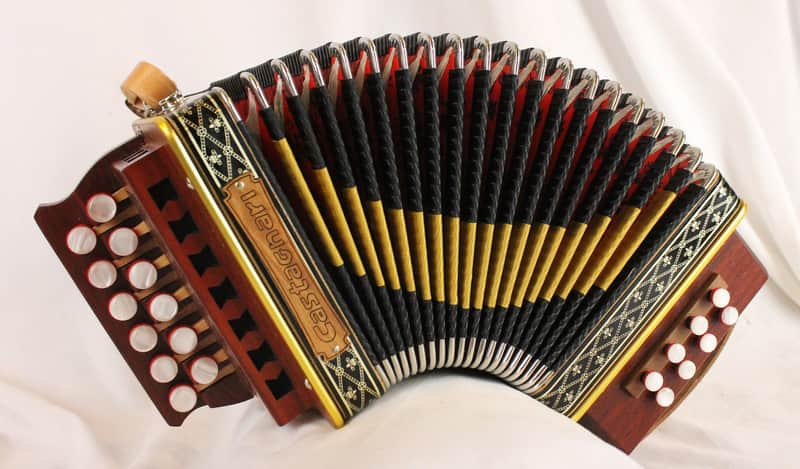 8263 - Excellent Walnut Castagnari Giordy Diatonic Button Accordion GC 12 8 image 1