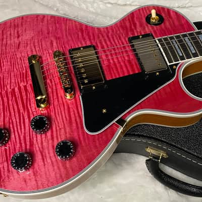 NEW! Gibson Dealer Select Custom Shop Les Paul Custom AAA Figured Top - Transparent Pink - Authorized Dealer - WOW! 8.8 lbs - G06328 image 6