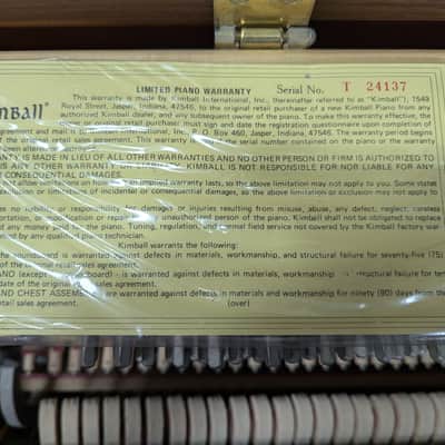 Kimball  Walnut console piano SN T24137 image 5