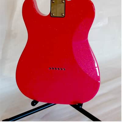 Leo Jaymz Elite Series "Popcaster" Electric Guitar - Sparkle Pink image 7