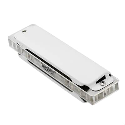 10 Hole Harmonica Professional Blues Harp White Color Transparent Acrylic Comb - Key of C image 5