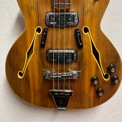 Fender Coronado Bass II 1968 - Transparent Brown With yellow trim image 2