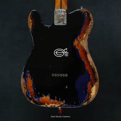 Fender Telecaster Midnight Blue/Sunburst Heavy Aged Relic by East Gloves Customs image 9