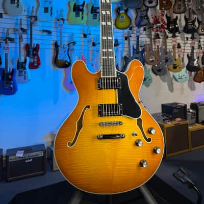 Eastman Guitars T486-GB Thinline Semi-hollowbody Electric Guitar - Goldburst, w Case, Free Plek! 822 image 7