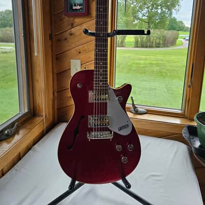 Gretsch G1626 Synchromatic Sparkle Jet with F-Hole 1999 - 2004 - Red Sparkle image 3