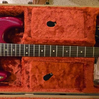 Fender  American Deluxe Stratocaster with Rosewood Fretboard 2008 - Crimson Red Mahogany image 5