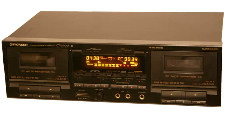 Pioneer Stereo Double Cassette Tape Deck CT-W801R Song Search Dual Recording Mic Inputs New Belts G image 1