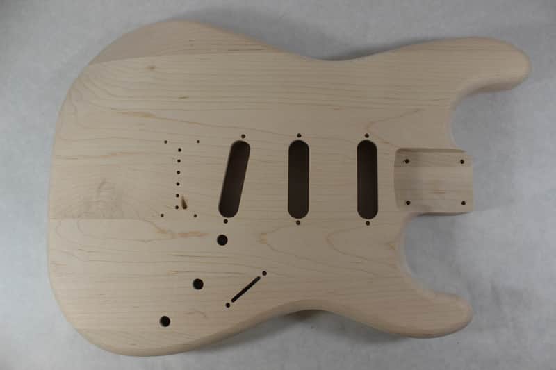 Unfinished Maple SSS Hardtail guitar body - fits Fender Strat Stratocaster necks J1536 image 1