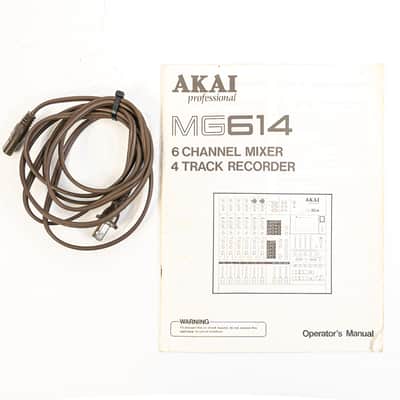 Akai MG614 - 6 Channel Mixer / 4 Track Cassette Recorder w/ Power Cord & Manual image 10