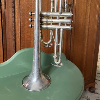 H. N. White King "Silvertone" Bb Cornet w/ case Circa 1920 image 3