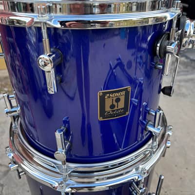 Sonor Delite 22-10-12-14 Drum Set- Jewel Blue Vintage Maple Shells image 10