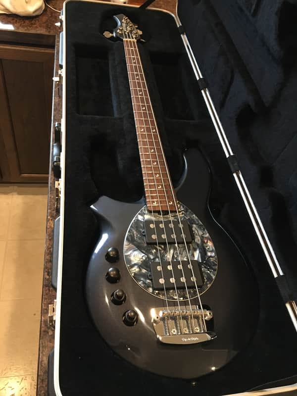 Ernie Ball Music Man Bongo 4 Left- Handed HH Bass Guitar Sapphire Black image 1