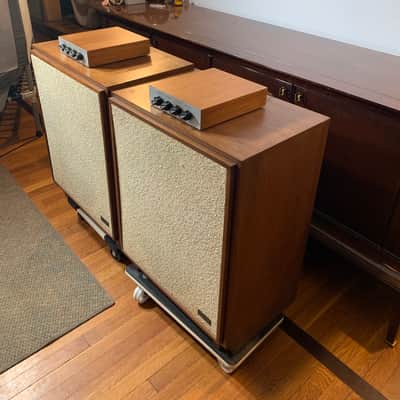 Vintage KLH M-12 Speakers w/ External Crossover Contour Controls 1966-1972 - Walnut image 3