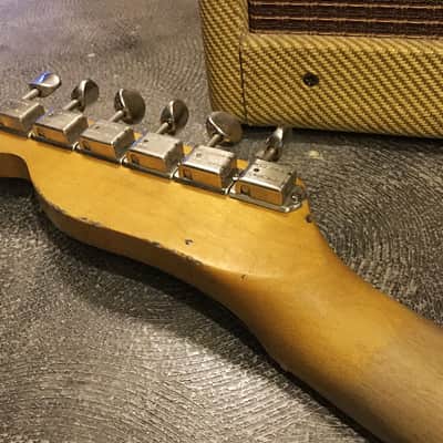 USA Relic Thinline Tele Style Electric Guitar Metallic Blue Nitro by Nate's Relic Guitars image 9