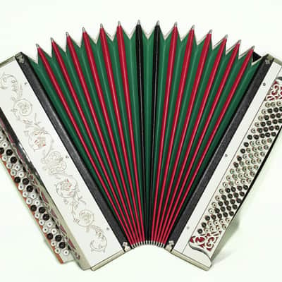 Vintage Russian Bayan Handmade 100 Bass Button Accordion, Decorated Original Soviet Bayan, Powerful Deep sound, Rare Old Bajan Accordeon, 2433 image 2