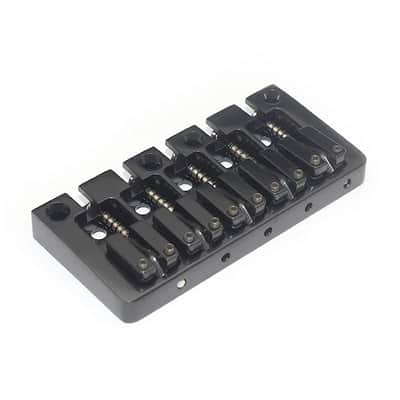 Black 5 String Bass Adjustable Saddles Bridge image 3