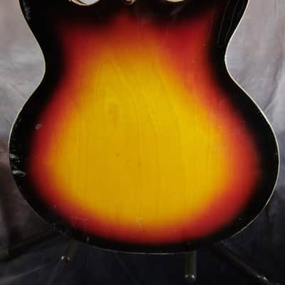 Kawai Vintage Made in Japan Semi Hollow Body Archtop Electric Guitar 1960s Sun Burst image 5