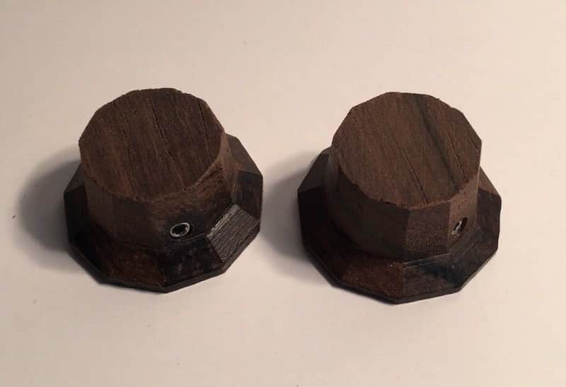 Guilford Brazilian Rosewood 11 Sided Facet Cut Guitar Knobs - 1 Pair - USA image 1