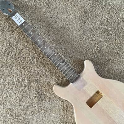 Double Cutaway Mahogany Wood Guitar Body and Neck DIY Project, Rosewood Fingerboard image 11