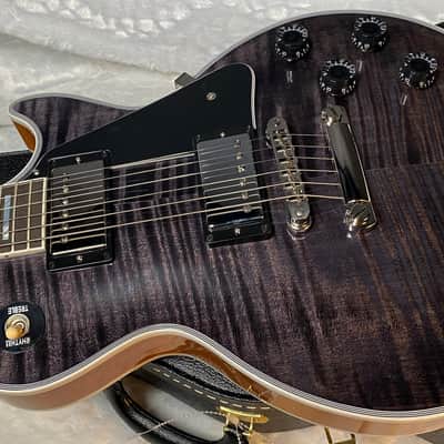 NEW! Gibson Dealer Select Custom Shop Les Paul Custom AAA Figured Flame Top - Transparent Black / Natural Back - Authorized Dealer - WOW! WOW! WOW! 8.9 lbs - G05989 image 7