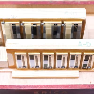 Hohner Erica 2-Row 8-Bass 21-Treble Button A-D Red Diatonic Accordion - Germany image 10