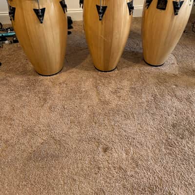 Latin Percussion LP Aspire Series 10"/11”/12" Conga Set, Black Hardware, Natural Finish image 1