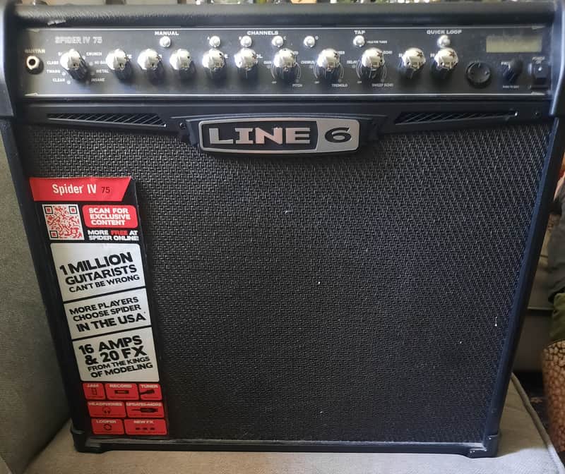 Line 6 Spider IV 75 75-Watt 1x12" Digital Modeling Guitar Combo 2009 - 2016 - Black image 1