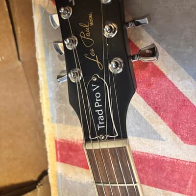 Gibson Les Paul Traditional Pro V Satin Black Electric Guitar image 8