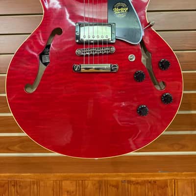 Heritage Custom Shop Core Collection H-535 Electric Guitar with Case, Trans Cherry — HRT-011113111 image 3