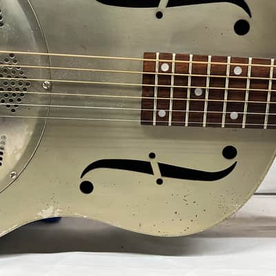 Regal RC-43 Antiqued Nickel-Plated Body Triolian Resonator Guitar image 6