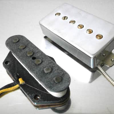 Q pickups Relic/Aged Tele bridge / hum sized P90 SET Telecaster Fits Fender Custom image 1