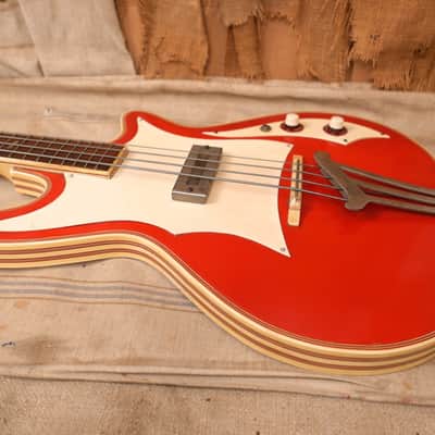Dallas Bass Guitar 1960's Red image 15