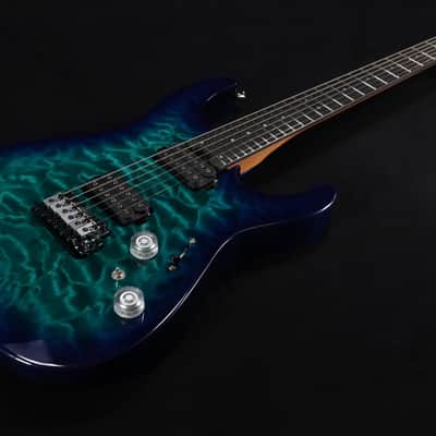 Charvel Pro-mod Plus Dk24 Hh 2pt Eb Qm, Ebony Fingerboard - Chlorine Burst 364 image 3