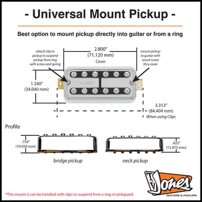 TV Jones Thunder’Tron Universal Mount Bridge Pickup - Chrome, NEW image 5