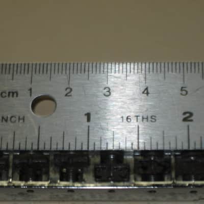 visibly used / relic'd real player's wear Epiphone B-2 metric ABR-1 vintage style bridge CHROME, large posts mounting pieces (NO anchors) early 2000s (for some import guitars that use this style bridge) will NOT fit on Gibson - mounting holes are too big image 8