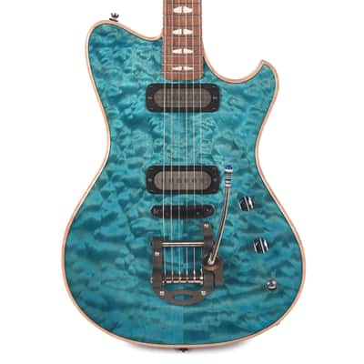 Powers Electric A-Type Select Quilt Maple Custom Koi Blue w/FF42 Pickups (Serial #B348) image 9