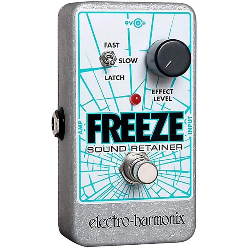 Electro-Harmonix Freeze Sound Retainer Compression Guitar Effects Pedal 2024 - Silver & Blue image 1