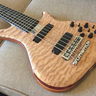 Alembic Wave 6 string Bass guitar - Anniversary Electronics 2018 5A Quilted Maple image 12
