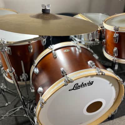 Ludwig Legacy Mahogany "Van Buren" Pro Beat Shell Pack + 18" Floor Tom — 110th Anniversary Limited Edition | Gator Elite Air Cases | Excellent image 2