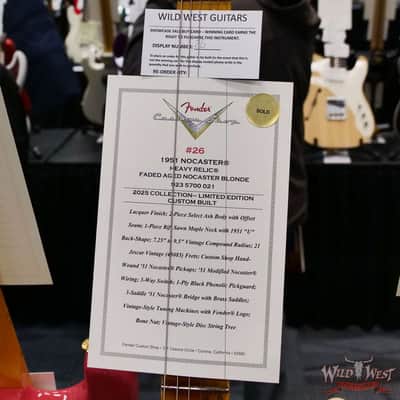 2025 NAMM FMIC #026 Fender Custom Shop 1951 Nocaster Heavy Relic Faded Aged Nocaster Blonde 6.70 LBS image 14