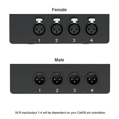 4 Channel DMX Over Network Cable Extender 3-Pin XLR Male and Female to Ethercon Cable Channels Over RJ45 Cat5/Cat6 Ethercon Cable Extend Compact Snake Receiver- XLR AES (One -Pair) (Without the line) image 2