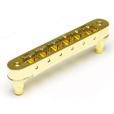 ResoMax NV1 4mm Tune-O-Matic Bridge w/ ResoMax Saddles (Select Finish) (PM-8843) - Gold image 1