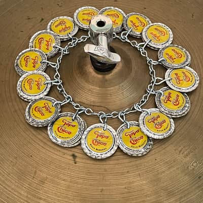 Upcycled Percussion - Bottle Cap Ching Ring - Hi Hat Tambourine - Topo Chico image 2