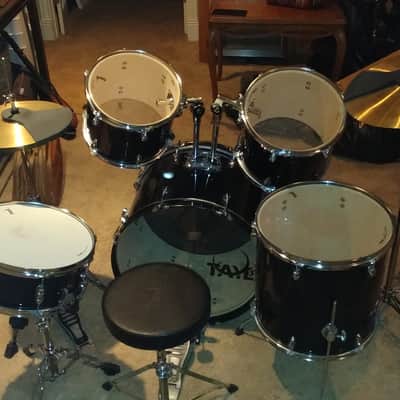 Taye 5 piece drum kit with high hat and cymbal 2003-2004 Black image 4