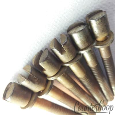 Leedy 6x 1.5"10-24 Thin Slotted Circle-Head T-Rods Tom/Snare Drum Nickel Tension image 2