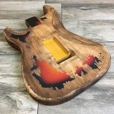 Made to Order - FRANCHIN Mercury guitar body SRV #1 REPLICA Relic Aged Sunburst 100% Nitro Lacquer Alder Stratocaster-Strat-S-Style Made in Italy image 14