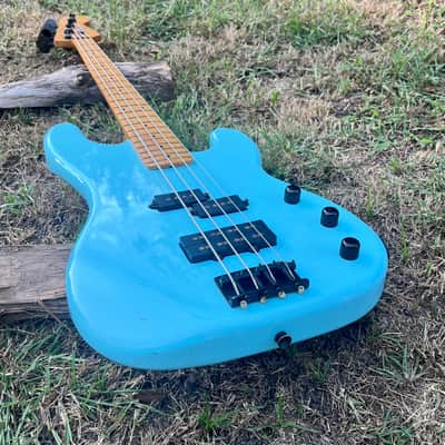 Vintage Chandler Precision Bass Guitar Parts P-Bass Plus 1980’s Project Daphne Blue image 10
