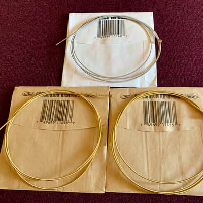 Three Single Guitar Strings - .056 Acoustic and .046 Electric - Opened, Not Played image 2