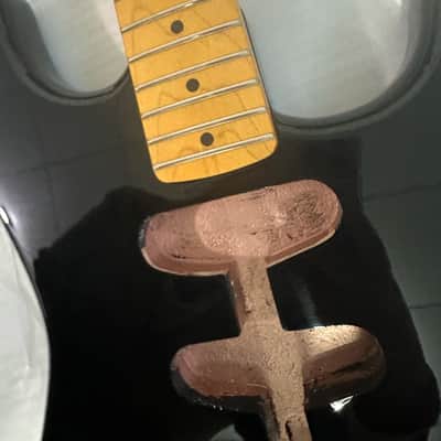 Black Alder Wood Guitar Strat Style Body with Yellow Maple Neck image 2